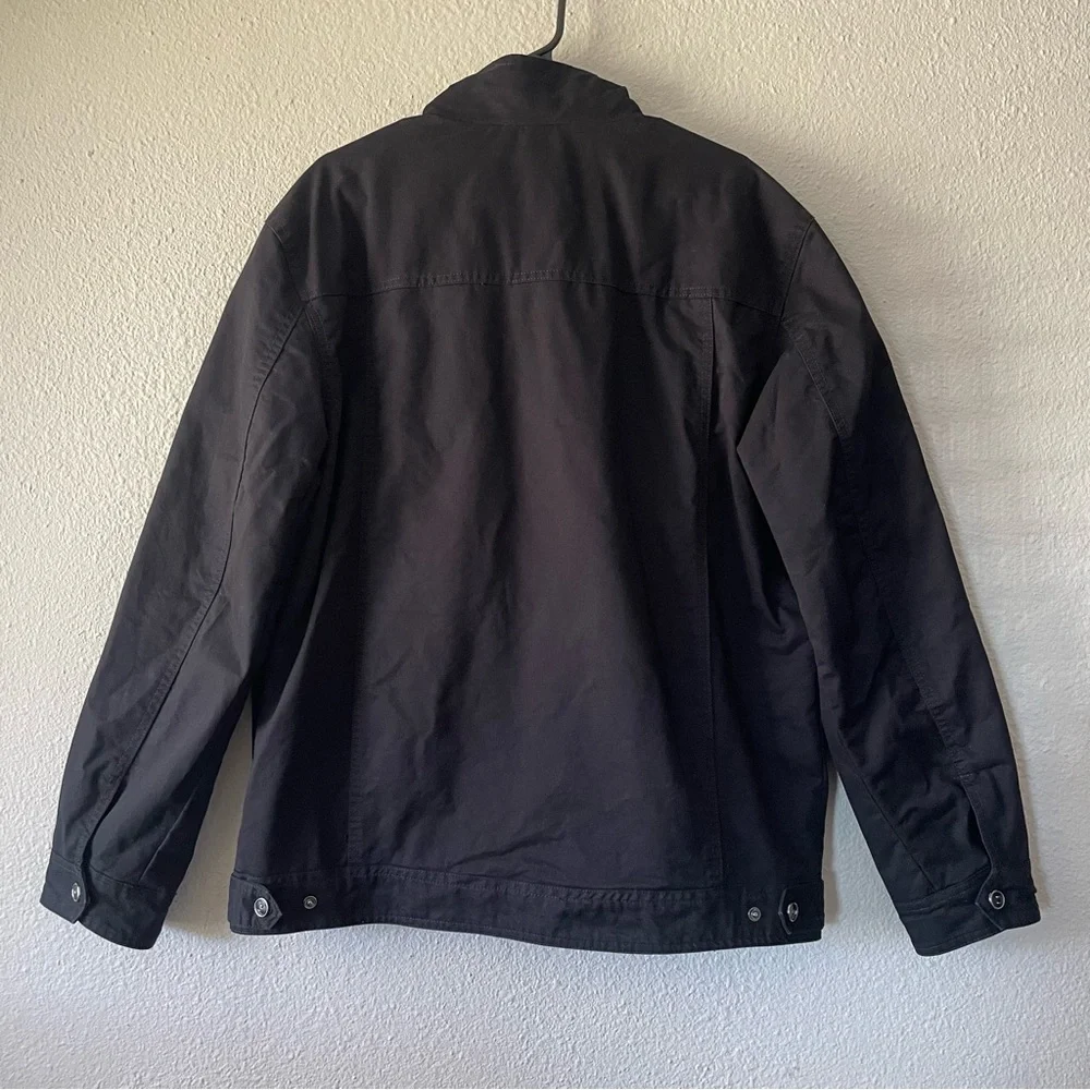 Men’s Utility Bomber Jacket L Black Airborne Zip Up Button Moto Metal Grunge EUC - Picture 11 of 16